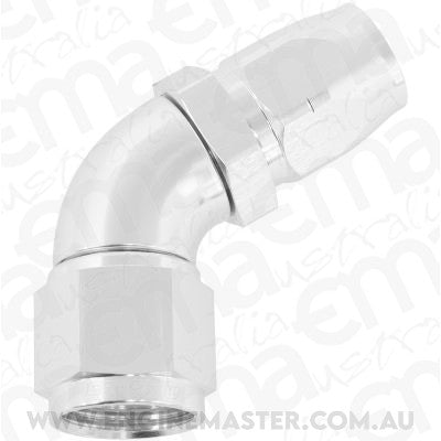 Aeroflow AF558-08-10S Alloy 60 Deg Hose End -8 Hose to -10 Reducer Hose End Silver