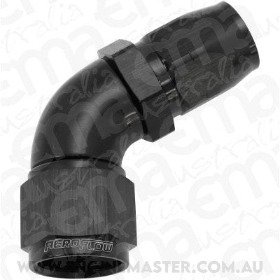 Aeroflow AF558-08-10BLK Alloy 60 Deg Hose End -8 Hose to -10 Reducer Hose End Black