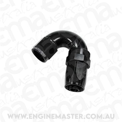 Aeroflow AF155-12BLK 150 Deg Hose End -12AN Black Full Flow Taper Style