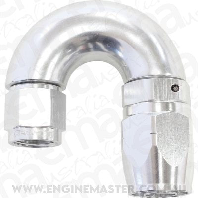Aeroflow AF556-08-06S Stepped 180 Deg Hoseend -8 Hosto -6AN Reducer Hose End Silve
