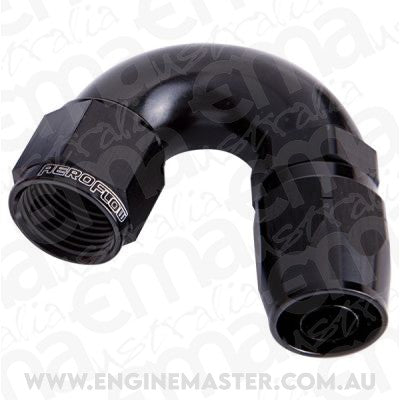 Aeroflow Performance Products AF555-06BLK Alloy 150 Deg Hose End -6AN Black Cutter Style Full Flow
