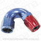 Aeroflow 200 & 250 series braided hose 150 Deg -10AN Full Flow Teflon End Blue 1 Piece Fullflow Aeroflow Performance Products AF575-10D