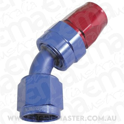 Aeroflow 200 & 250 series braided hose Alloy 45 Deg End -16AN Blue Full Swivel Suit PTFE Aeroflow Performance Products AF202-16D