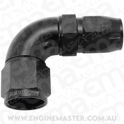 Aeroflow AF553-08-10BLK Stepped 90 Deg Hoseend -8 Hoseto -10AN Reducer Hose End Blac