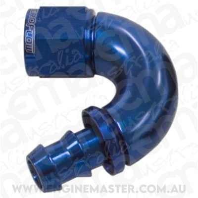 Aeroflow AF515-06 -6AN 150 Deg Full Flow Push Loblue Full Flow Push Lock
