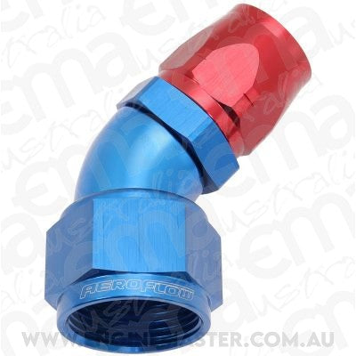 Aeroflow AF552-12-16 Stepped 45 Deg Hoseend -12 Hosto -16AN Reducer Hose End Blue