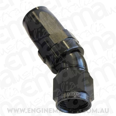 Aeroflow 100 & 450 series braided hose 30 Deg End -08AN Black Full Flow Taper Style Aeroflow Performance Products AF197-08BLK