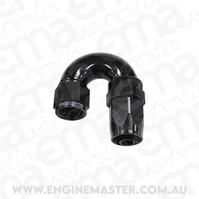 Aeroflow 100 & 450 series braided hose 180 Deg End -04AN Black Full Flow Taper Style Aeroflow Performance Products AF159-04BLK