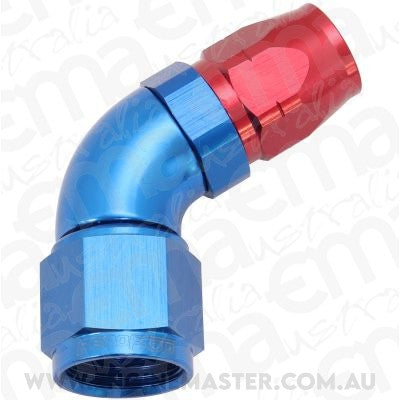 Aeroflow AF558-06-08 Alloy 60 Deg Hose End -6 Hose to -8 Reducer Hose End Blue