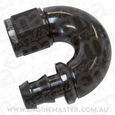 Aeroflow 400 series hose 10AN 180 Deg Full Flow Push Lblack Full Flow Push Lock Aeroflow Performance Products AF516-10BLK