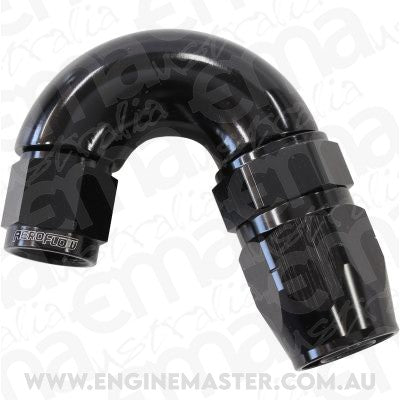 Aeroflow AF555-08-06BLK Stepped 150 Deg Hoseend -8 Hosto -6AN Expander Hose End Blac