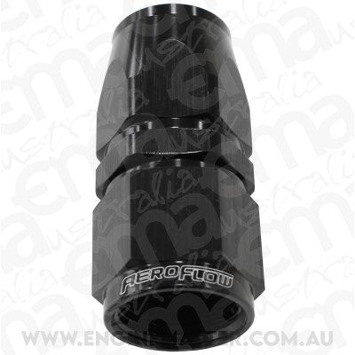 Aeroflow Performance Products AF201-08DBLK Alloy Straight Hose End -8AN Black Swivel Nut Suit PTFE