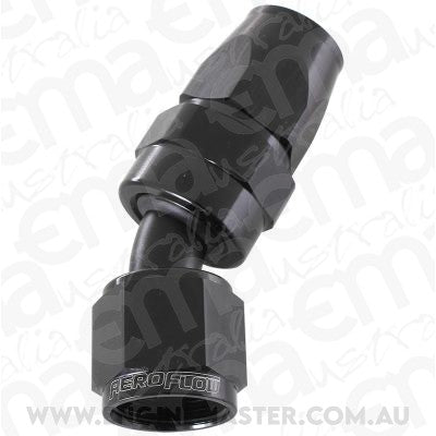 Aeroflow AF207-06DBLK Alloy 30 Deg Hose End -6AN Black Swivel Nut Suit Teflon