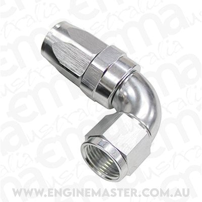 Aeroflow AF153-12S 90 Deg Hose End -12AN Silver Full Flow Taper Style