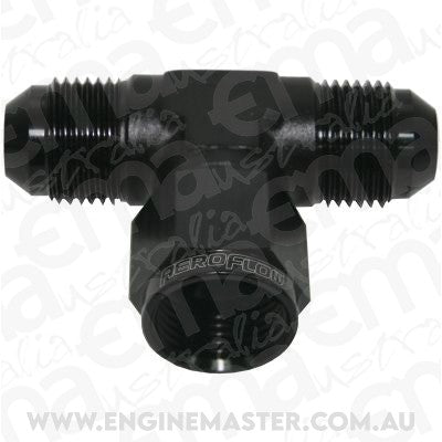 Aeroflow AF144-12BLK AN Tee -12AN Female Nut Black Swivel Nut On Side