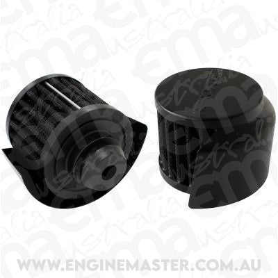 Aeroflow AF2271-1516 1-1/4" Push In Breath W/Shield3" O.D 2-1/2" H Black Top