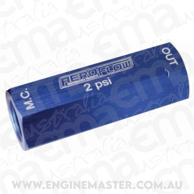 Aeroflow AF387-02 2Lb Residual Valve & Fittings Retains Line Pressure 2Lb