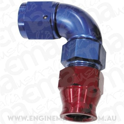 Aeroflow Performance Products AF139-06 3/8" Tube 90 Deg Female -6AN Blue Swivel Nut with Olive