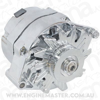 Aeroflow AF4870-1100 GM Chrome 100 Amp 1 Or 3 Wire Chev Style Alternator