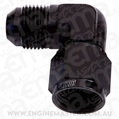 Aeroflow AF143-10BLK 90 Deg Female - Male -10AN Black Swivel Nut