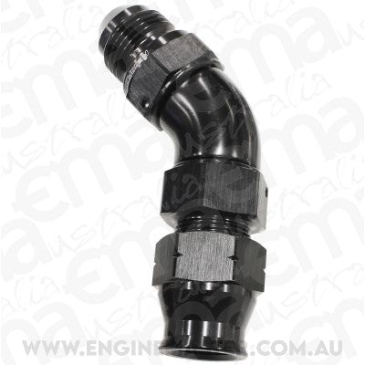 Aeroflow AF128-08BLK 1/2" Tube 45 Deg Male -8AN Black Swivel Nut with Olive