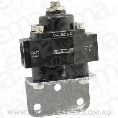Aeroflow AF49-4001BLK Red Style Reg 1-4 Psi Adjusta Billet 1In 2 Out 3/8 NPT Port