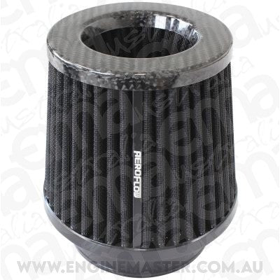 Aeroflow AF2911-4000 4" Carbon Inverted Tapered 5.25-6 O.D 5 High Black