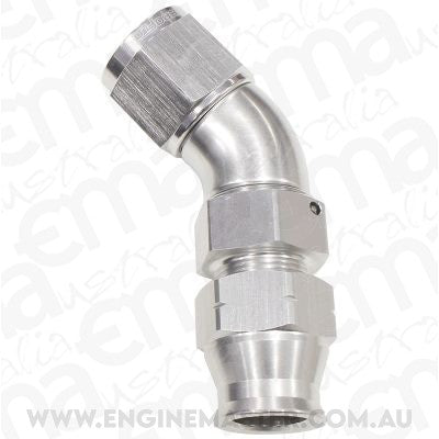 Aeroflow AF129-10S 5/8" Tube 45 Deg Female -10AN Silver Swivel Nut with Olive