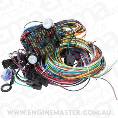 Aeroflow AF49-1502 21 Circuit Universalersal Wiring Harness 21 Fuse 12V