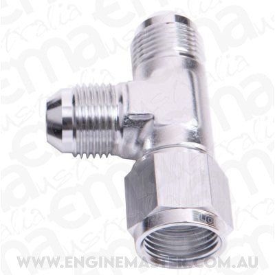 Aeroflow AF145-16S Tee -16AN Female Swivel On Runsilver Swivel Nut