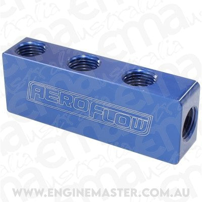 Aeroflow AF456-01-06 Compact Distribution Block 1 In 6 Out All Port S 1/8" NPT