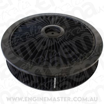 Aeroflow AF2251-3079 14" x 3" Full Flow Assembly 7-5/16" Flat Base Black