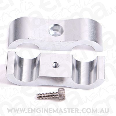 Aeroflow AF156-17S Billet Dual Hose Seper Use -16 Hose Silver 27mm ID Or 1-1/16"