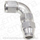 Aeroflow Performance Products AF139-04S 1/4" Tube 90 Deg Female -4AN Silver Swivel Nut with Olive