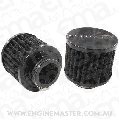 Aeroflow AF2271-1440 1-3/8" Universal Clamp On Filter 3" O.D 2-1/2" H Black Top