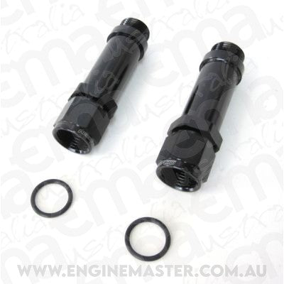 Aeroflow AF165-08-1BLK -8AN Female to Holley Ultra Hpblack Swivel Nut (Pair) -8ORB