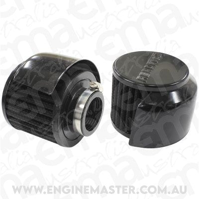 Aeroflow AF2271-1513 1-3/8" Breath Filter W/ Shield3" O.D 2-1/2" H Black Top