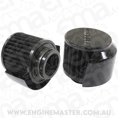 Aeroflow AF2271-1514 1-1/2" Breath Filter W/ Shield3" O.D 2-1/2" H Black Top