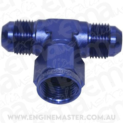 Aeroflow Performance Products AF144-16 AN Tee -16AN Female Nut Blue Swivel Nut On Side