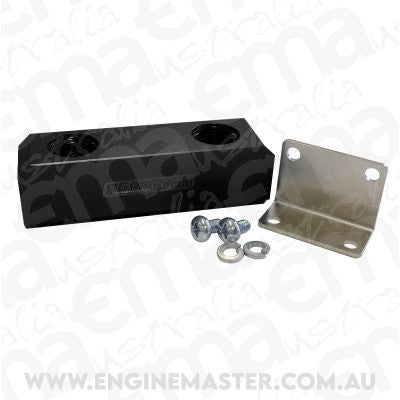 Aeroflow AF452-08BLK Fuel Block Log Type -8ORB Black 2 x-8 Side 2x -8 Top