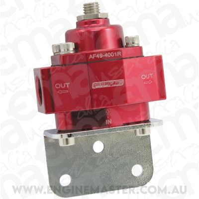 Aeroflow AF49-4001R Red Style Reg 1-4 Psi Adjusta Billet 1In 2 Out 3/8 NPT Port