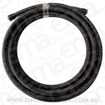 Aeroflow AF100-09-3MBLK SS Braided Hose -9AN 3 Metre Black Stainless Steel