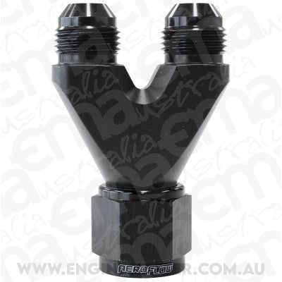 Aeroflow AF146-10-08BLK U Block Female -10 to 2 X -8AN Male Nipples Straight Outlet