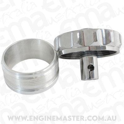 Aeroflow AF460-32-RV-P 2" Alum Weld Bung & Cap Polished with Roll Over Valve