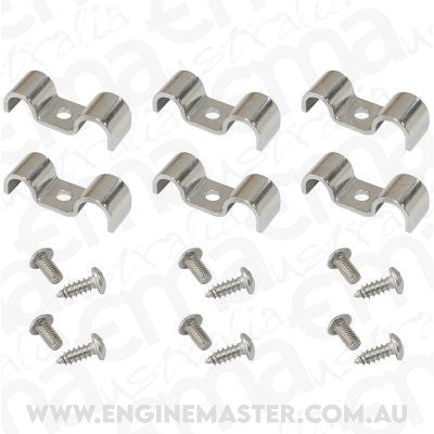 Aeroflow AF300-06-01 Dual Hardline Clamps 1 x 3/16"And 1 x 3/8" *Dual Sizes* (6 Pack)