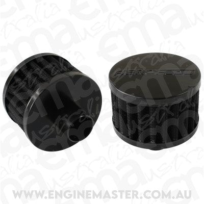 Aeroflow AF2271-1170 1" Push In Breather Filter 3" O.D 2" H Black Top