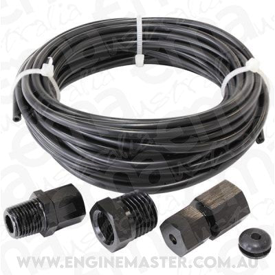 Aeroflow AF30-3000BLK 12-Ft Nylon Tubing 1/8" Dia incl Fittings