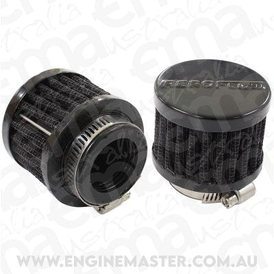 Aeroflow AF2271-1370 1" Universal Clamp On Filter 2" O.D 1-1/2" H Black Top