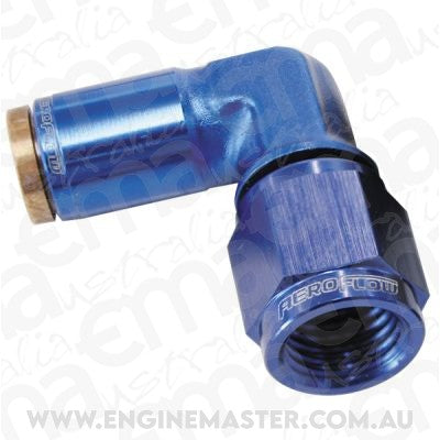 Aeroflow Performance Products AF123-03-02 3AN Female 90 Degree to 3/16"120 Series Blue Nylon Fitting