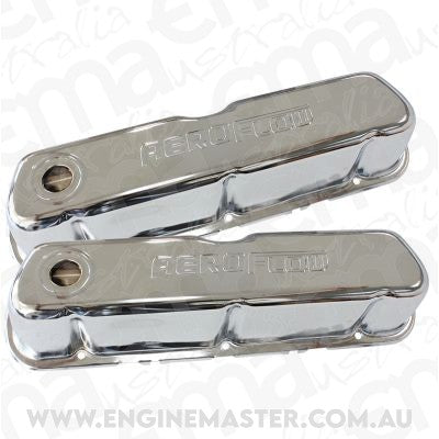 Aeroflow AF1821-5002 Ford 289-351W SBF Valve Cover Chrome with Aeroflow Logo
